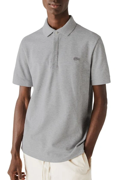Shop Lacoste Paris Regular Fit Stretch Polo In Heather Wall Chine