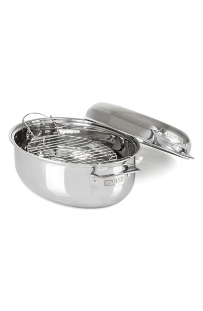 Shop Viking 3-ply 3-in-1 8.5-quart Oval Roaster With Lid In Mirror Finish