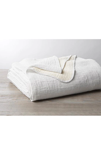 Shop Coyuchi Cozy Organic Cotton Blanket In Alpine White