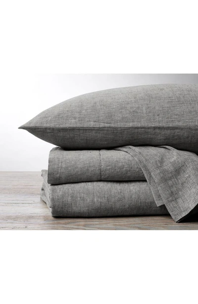 Shop Coyuchi Set Of 2 Organic Linen Pillowcases In Charcoal Chambray