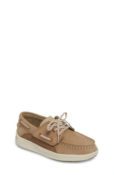 Shop Sperry Kids Gamefish Boat Shoe In Light Tan Leather