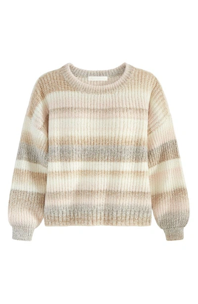 Shop Adyson Parker Space Dye Stripe Sweater In Cashew Combo