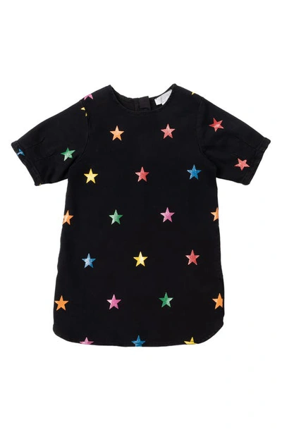 Shop Stella Mccartney Glitter Stars Denim Shift Dress In Black Multi