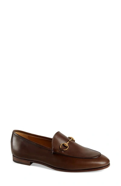 Shop Gucci Jordaan Bit Loafer In Fondente Brown