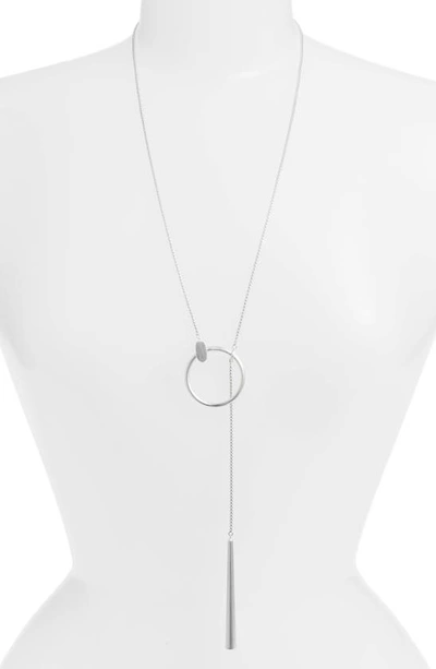 Shop Kendra Scott Tegan Slider Necklace In Bright Silver
