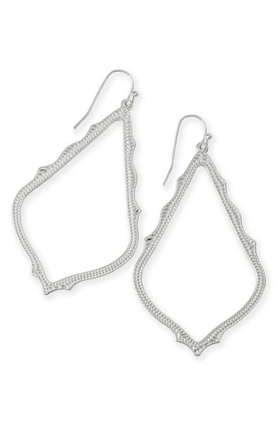 Shop Kendra Scott Sophee Textured Drop Earrings In Silver
