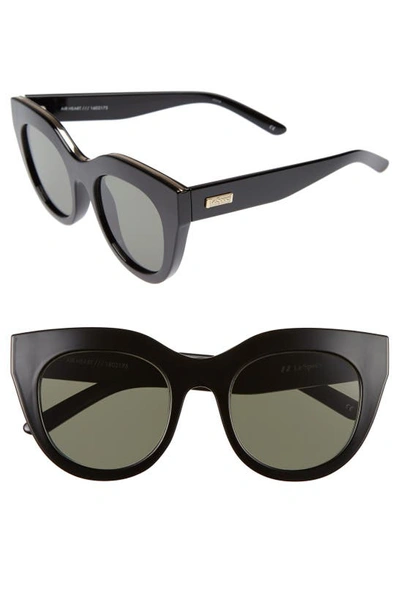 Shop Le Specs Air Heart 51mm Sunglasses In Black/ Gold