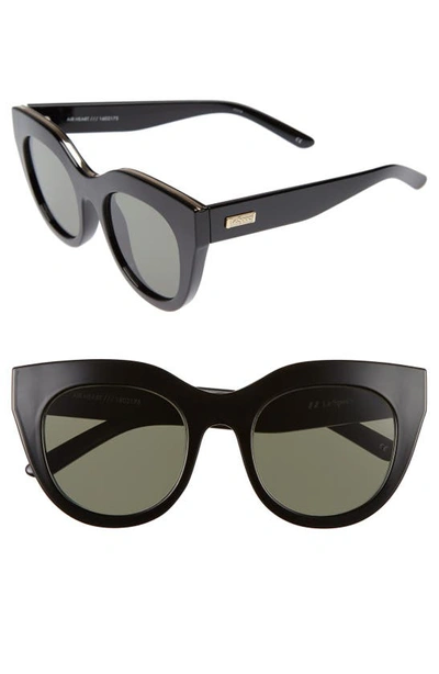 Le Specs Air Heart Cat-eye Acetate And Gold-tone Sunglasses In Black/ Gold