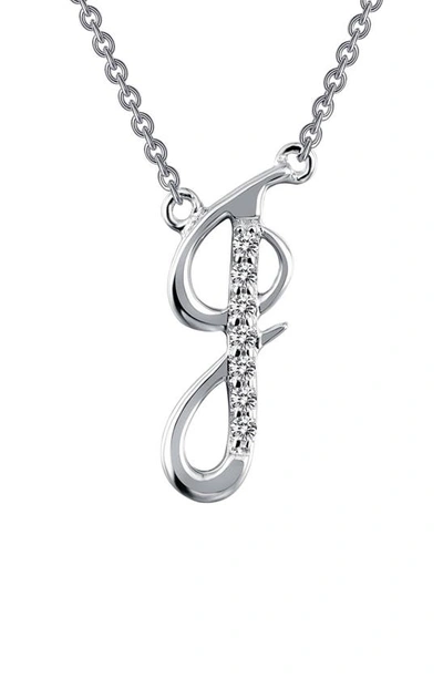 Shop Lafonn Initial Pendant Necklace In J - Silver