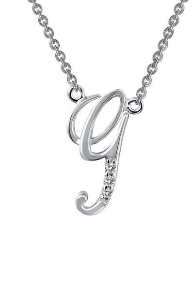 Shop Lafonn Initial Pendant Necklace In G - Silver