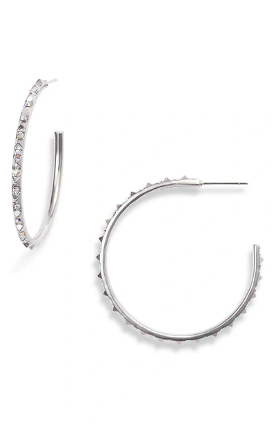 Shop Kendra Scott Veronica Hoop Earrings In Iridescent Crystal/ Silver
