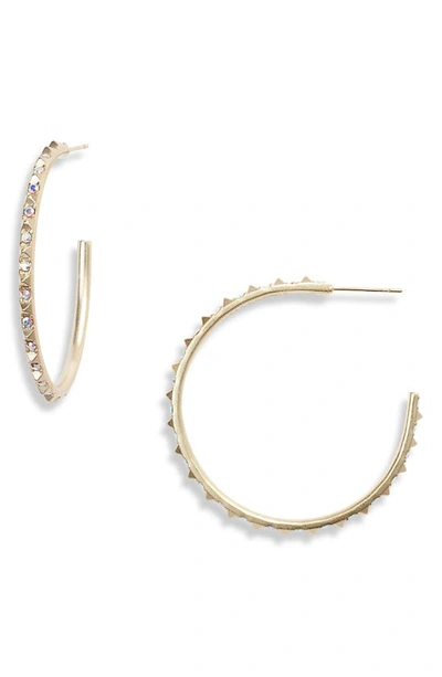 Shop Kendra Scott Veronica Hoop Earrings In Iridescent Crystal/ Gold