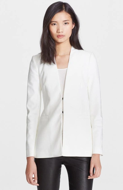 Shop Alice And Olivia Long Collarless Blazer In White