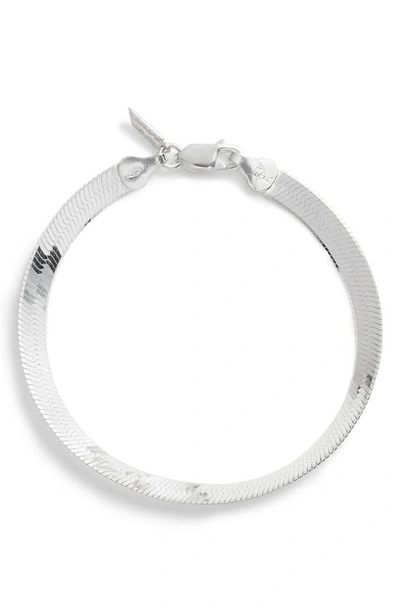 Shop Loren Stewart Herringbone Chain Bracelet In Silver