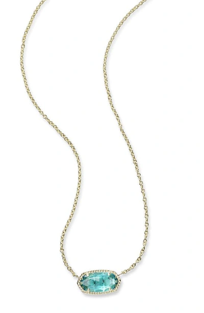 Shop Kendra Scott Elisa Birthstone Pendant Necklace In December/london Blue/gold