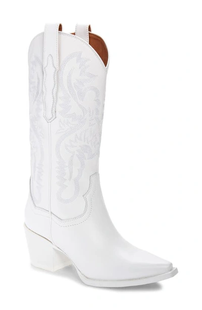 Shop Jeffrey Campbell Dagget Western Boot In White Combo