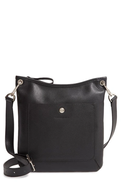 Shop Longchamp Le Foulonne Leather Crossbody Bag In Black