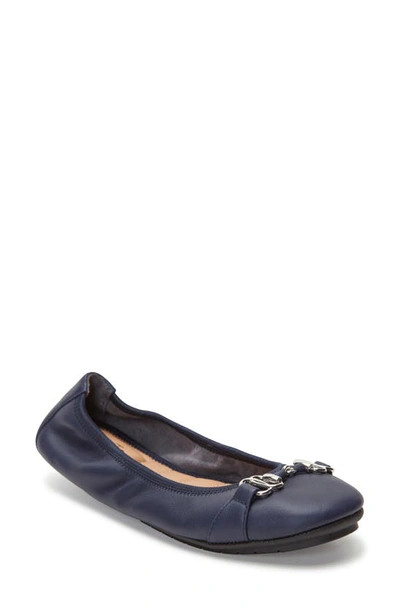 Shop Me Too Olympia Skimmer Flat In Navy/ Navy Leather