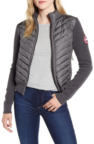 Shop Canada Goose Hybridge Quilted & Knit Jacket In Iron Grey