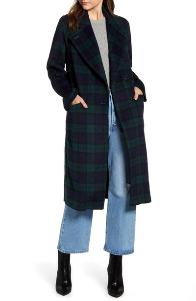Shop Avec Les Filles Double Face Trench Coat In Navy/ Green