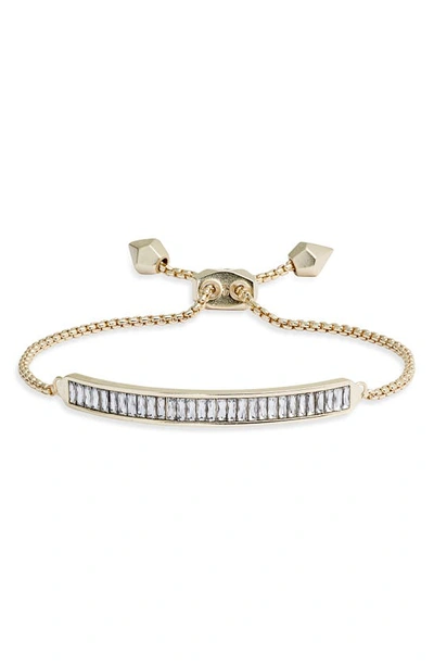 Shop Kendra Scott Jack Slider Bracelet In Gold/ White
