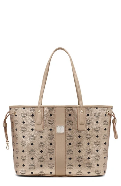 Shop Mcm Project Visetos Coated Canvas Shopper In Berlin Gold