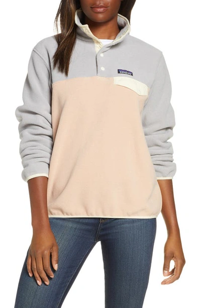 Shop Patagonia Synchilla Snap-t(r) Recycled Fleece Pullover In Rswt Rosewater