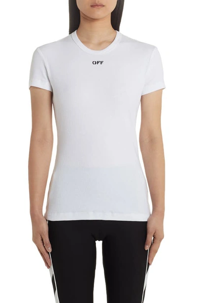 Shop Off-white Fitted Tee In White Black