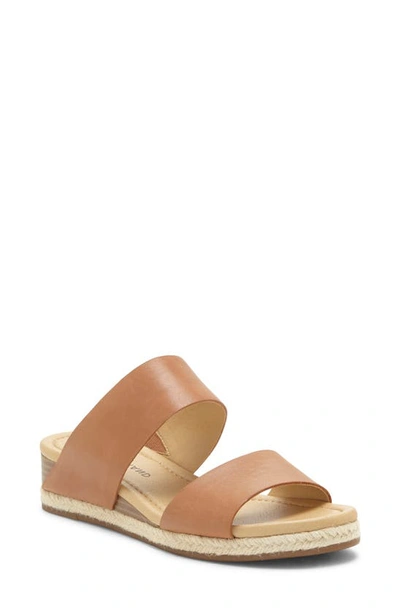 Shop Lucky Brand Wyntor Slide Sandal In Latte Leather