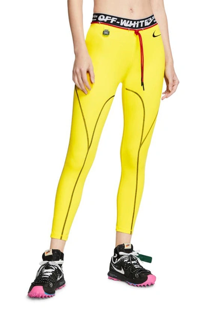 Shop Nike X Off-white Pro Training Tights In Opti Yellow