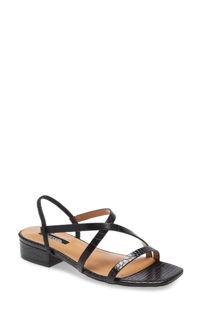 Shop Kensie Conley Sandal In Black Faux Leather