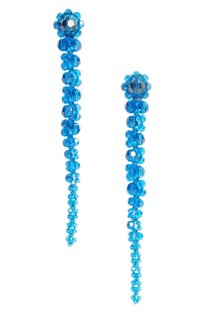 Shop Simone Rocha Beaded Drop Earrings In Royal Blue