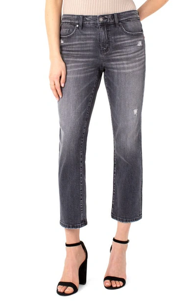 Shop Liverpool Los Angeles Ripped Straight Leg Crop Jeans In Spencer