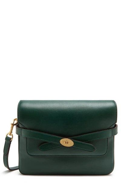 Shop Mulberry Bayswater Belted Leather Shoulder Bag In  Green