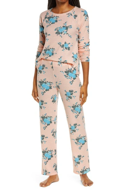 Shop Bp. Saturday Morning Thermal Pajamas In Pink Veil Rose Trudy Floral