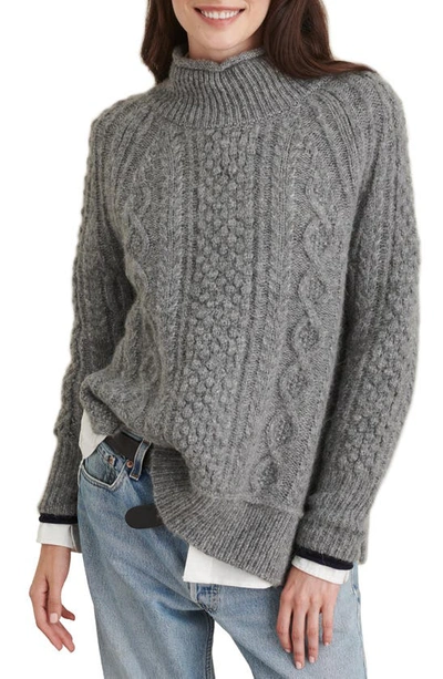Shop Alex Mill Kamil Cable Sweater In Heather Grey