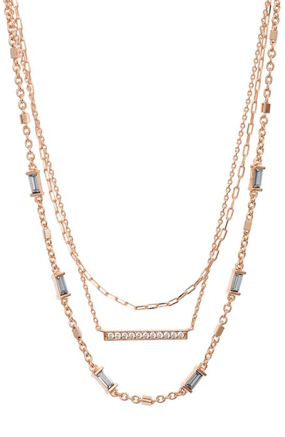 Shop Kendra Scott Addison Layered Necklace In Rose Gold Metal