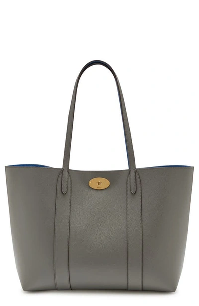 Shop Mulberry Bayswater Leather Tote & Pouch In Charcoal