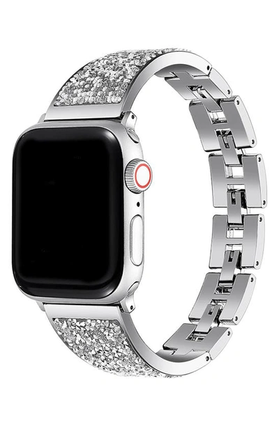 Shop Posh Tech Stainless Steel Bracelet Strap For Apple Watch In Silver-42/ 44mm
