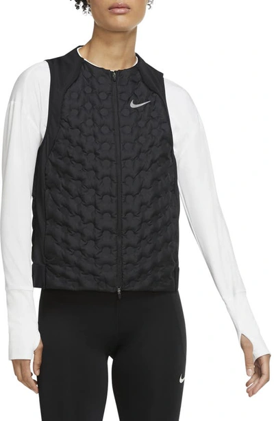 Nike Aeroloft 800 Fill Power Down Running Vest In Black/ Reflective Silv |  ModeSens