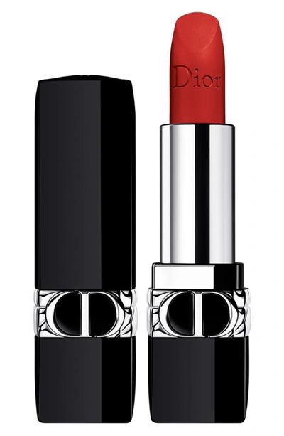 Shop Dior Rouge  Refillable Lipstick In 999 / Matte