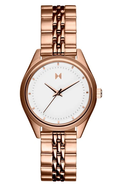 Shop Mvmt Rise Mini Bracelet Watch, 30mm In Rose Gold/ White