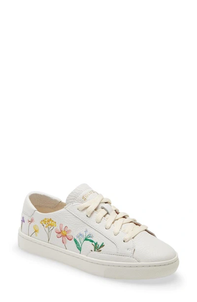 Shop Soludos Floral Embroidered Ibiza Sneaker In White
