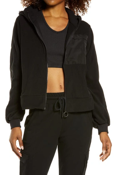 Shop Alo Yoga Full Zip Hooded Jacket In Black
