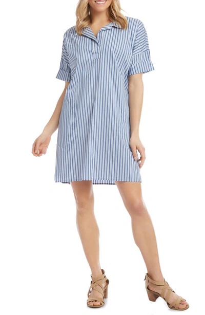 Shop Karen Kane Stripe Shirtdress In Blue Stripe