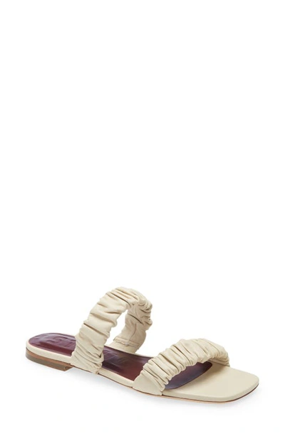 Shop Staud Maya Ruched Slide Sandal In Cream