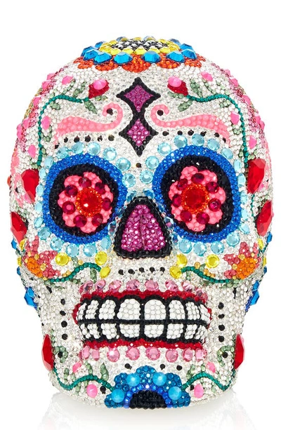 Shop Judith Leiber Couture Calavera Sugar Skull Crystal Clutch In Bright Crystal