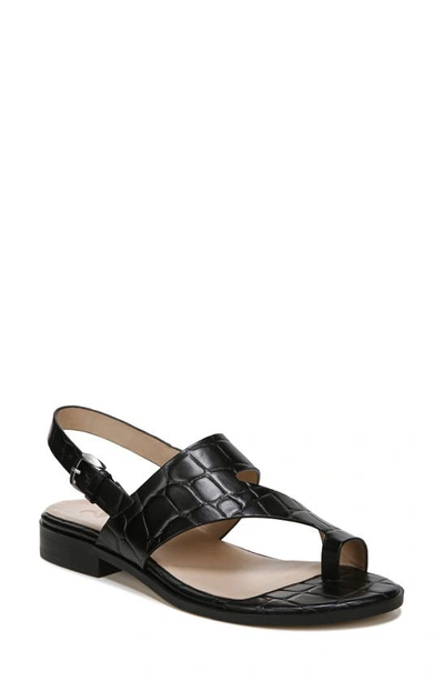 Shop 27 Edit Eris Slingback Sandal In Black Croco Print Leather