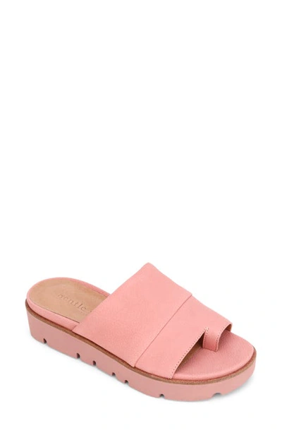 Shop Gentle Souls By Kenneth Cole Lavern Slide Sandal In Pink Clay Nubuck