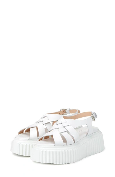 Shop Agl Attilio Giusti Leombruni Violante Platform Slingback Sandal In White/ Bianco